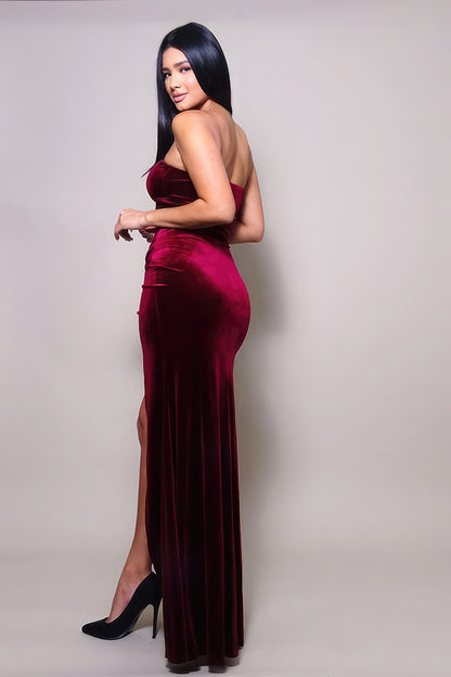 Strapless Sweetheart Maxi Velvet Dress™