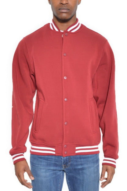 Fleece Snap Button Varsity Jacket™