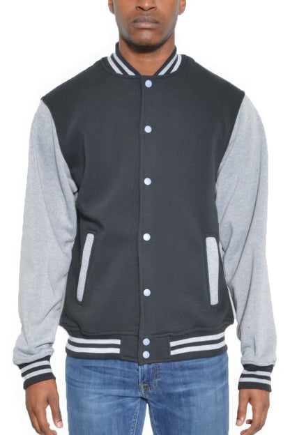 Fleece Snap Button Varsity Jacket™